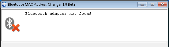 Bluetooth MAC Address Chnager - Bluetooth Adapter not found