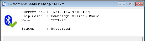 Bluetooth MAC Address Chnager - No Error